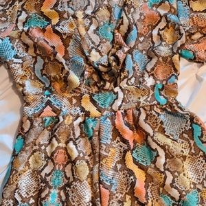 Snakeskin romper with front tie